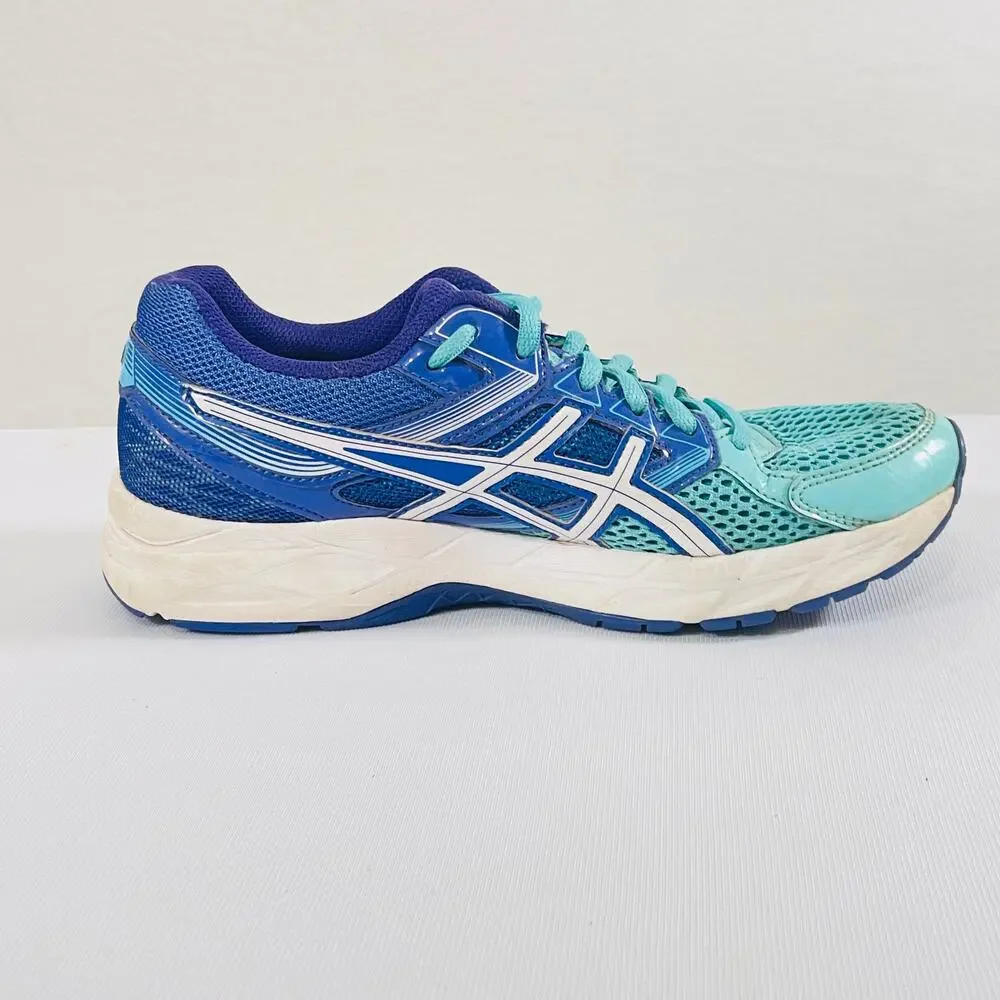 ASICS Shoes Women's 7 Blue Teal GEL-CONTEND 3 Low Top Lace Up Running Sneakers